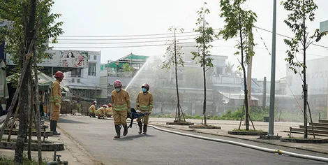 Trường Cao đẳng Nghề Cần Thơ thực tập phương án chữa cháy và cứu nạn, cứu hộ