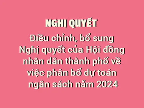 NGHỊ QUYẾTĐiều chỉnh, bổ sung Nghị quyết của Hội đồng nhân dân thành phố về việc phân bổ dự toán ngân sách năm 2024