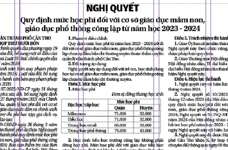 NGHỊ QUYẾT  Quy định mức học phí đối với cơ sở giáo dục mầm non, giáo dục phổ thông công lập từ năm học 2023 - 2024