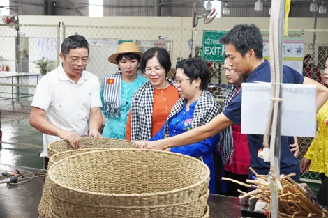 Agribank tiếp sức cho ngành hàng thủ công mỹ nghệ từ lục bình ở Đồng Tháp vươn xa