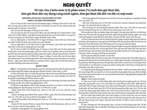 NGHỊ QUYẾTVề việc cho ý kiến mức tỷ lệ phần trăm (%) tính đơn giá thuê đất, đơn giá thuê đất xây dựng công trình ngầm, đơn giá thuê đất đối với đất có mặt nước