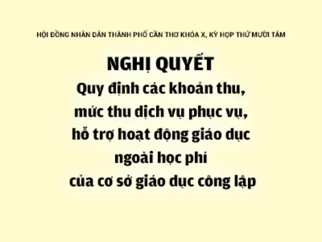 NGHỊ QUYẾTQuy định các khoản thu, mức thu dịch vụ phục vụ, hỗ trợ hoạt động giáo dục ngoài học phí của cơ sở giáo dục công lập