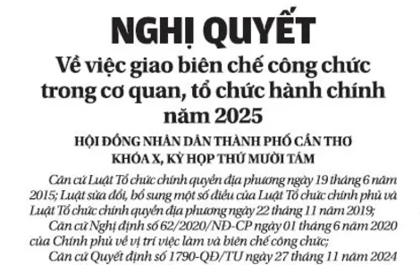 NGHỊ QUYẾT  Về việc giao biên chế công chức trong cơ quan, tổ chức hành chính năm 2025