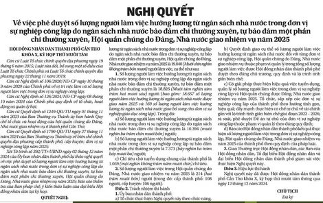 NGHỊ QUYẾT  Về việc phê duyệt số lượng người làm việc hưởng lương từ ngân sách nhà nước trong đơn vị sự nghiệp công lập do ngân sách nhà nước bảo đảm chi thường xuyên, tự bảo đảm một phần chi thường xuyên, Hội quần chúng do Ðảng, Nhà nước giao nhiệm vụ năm 2025