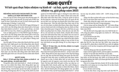 NGHỊ QUYẾT  Về kết quả thực hiện nhiệm vụ kinh tế - xã hội, quốc phòng - an ninh năm 2024 và mục tiêu, nhiệm vụ, giải pháp năm 2025