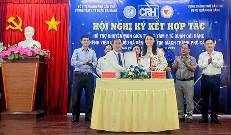 Ký kết hợp tác hỗ trợ chuyên môn về ung bướu và tim mạch giữa Trung tâm Y tế quận Cái Răng với 2 bệnh viện