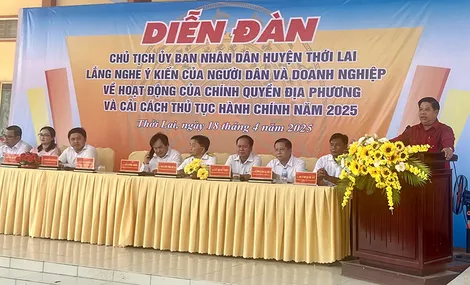 Huyện Thới Lai tổ chức diễn đàn lắng nghe ý kiến của người dân, doanh nghiệp