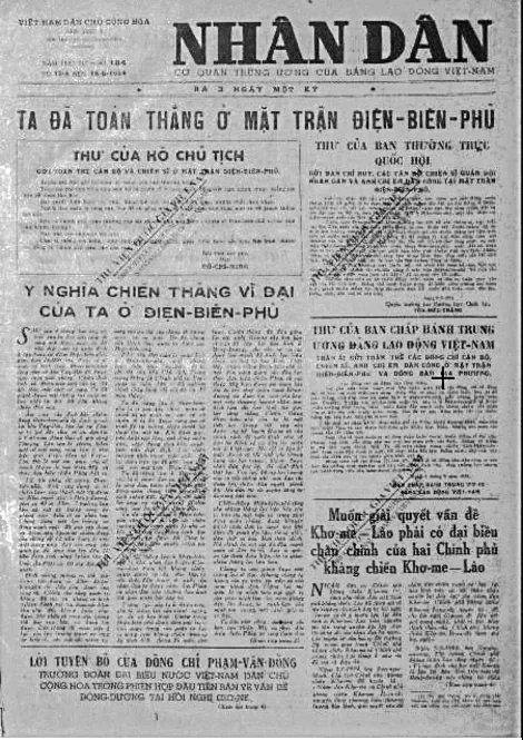 Những trang báo về Chiến thắng Điện Biên Phủ lịch sử