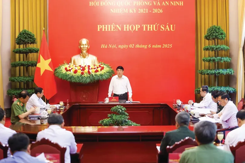 Chủ tịch nước Lương Cường chủ trì phiên họp thứ 6 Hội đồng Quốc phòng và An ninh