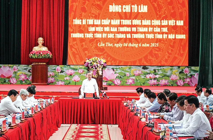 Tổng Bí thư Tô Lâm làm việc với Ban Thường vụ Thành ủy Cần Thơ, Thường trực Tỉnh ủy Hậu Giang và Thường trực Tỉnh ủy Sóc Trăng