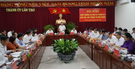 Họp Ban Thường vụ Thành ủy Cần Thơ, Tỉnh ủy Hậu Giang và Tỉnh ủy Sóc Trăng bàn các vấn đề liên quan về việc hợp nhất, sáp nhập cấp tỉnh