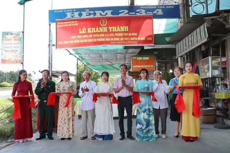 Phường Thới An Đông khánh thành công trình chào mừng Đại hội Đảng