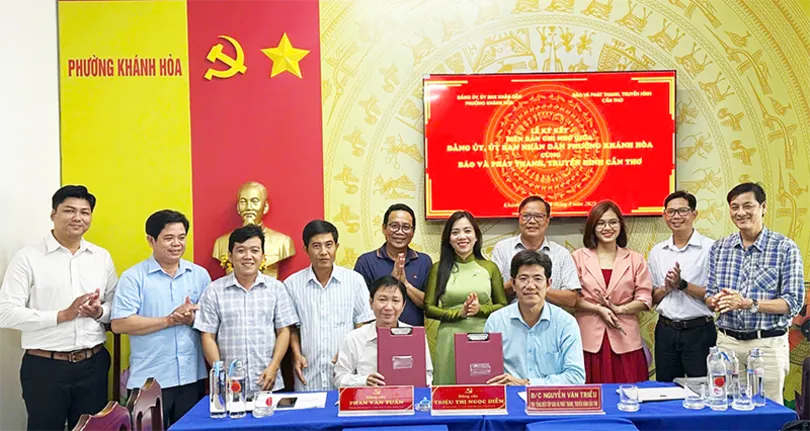 Báo và Phát thanh, Truyền hình Cần Thơ ký kết biên bản ghi nhớ tuyên truyền với phường Khánh Hòa