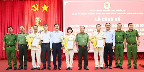 Công bố quyết định thành lập chi hội, bổ nhiệm chi hội trưởng, chi hội phó Hội Cựu Công an Nhân dân các phường