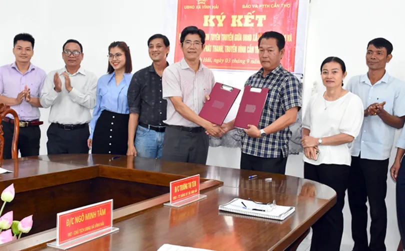 Báo và Phát thanh, Truyền hình Cần Thơ ký kết phối hợp tuyên truyền với xã Vĩnh Hải