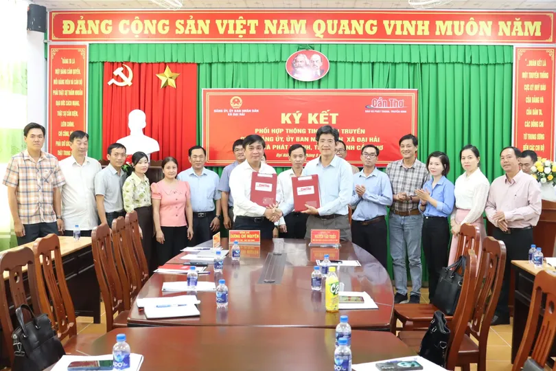 UBND xã Đại Hải ký kết phối hợp thông tin tuyên truyền với Báo và Phát thanh, Truyền hình Cần Thơ