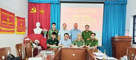 Ký kết quy chế phối hợp đảm bảo an ninh trật tự cảng cá Trần Đề