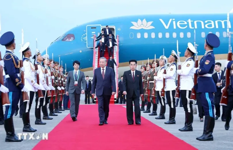 Tổng Bí thư Tô Lâm đến Bình Nhưỡng, bắt đầu thăm cấp Nhà nước tới Triều Tiên