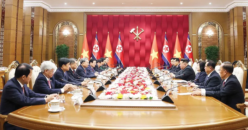 Tổng Bí thư Tô Lâm hội đàm với Tổng Bí thư, Chủ tịch Quốc vụ Triều Tiên Kim Jong Un