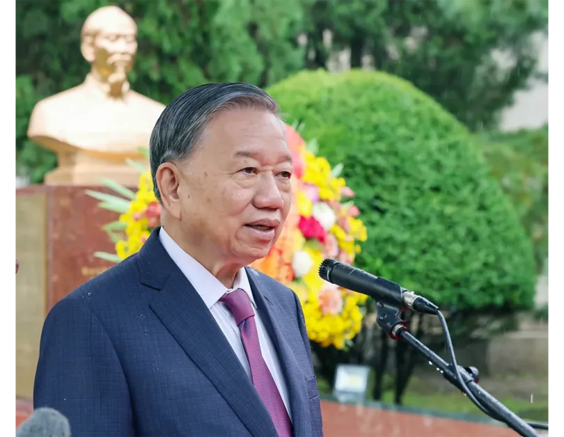 Tổng Bí thư Tô Lâm dự Lễ khánh thành tượng Chủ tịch Hồ Chí Minh tại Triều Tiên