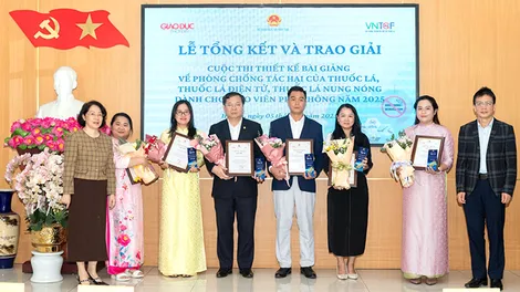 Sở Giáo dục và Đào tạo TP Cần Thơ đạt giải nhất Cuộc thi thiết kế bài giảng về phòng, chống tác hại của thuốc lá