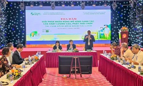 Tọa đàm “Giải pháp nhân rộng mô hình canh tác lúa chất lượng cao, phát thải thấp tại vùng ĐBSCL”