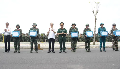 Hợp luyện lần 2 diễn tập Ban Chỉ huy Phòng thủ khu vực 2 - Vị Tân, Ban Chỉ huy Bộ đội Biên phòng và phường Vị Thanh năm 2025