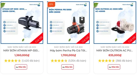 Máy bơm nước hồ cá chính hãng chất lượng tại AquaHouse