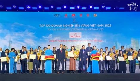 Prudential lần thứ 9 liên tiếp được vinh danh Top 100 Doanh nghiệp Phát triển bền vững tại Việt Nam