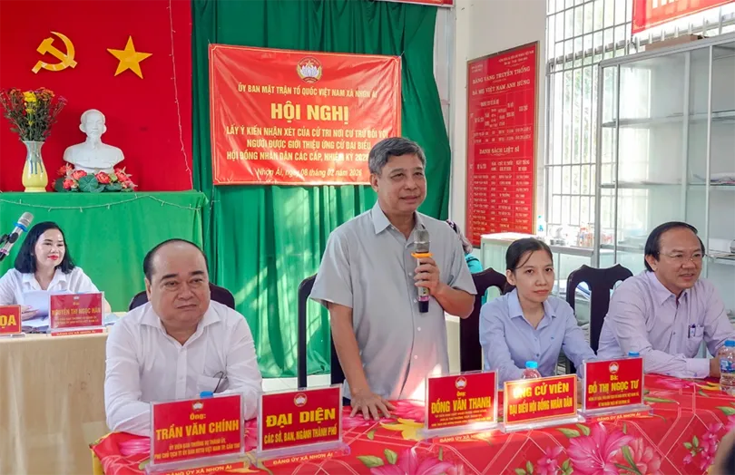 Cử tri nơi cư trú giới thiệu ông Đồng Văn Thanh ứng cử đại biểu HĐND TP Cần Thơ nhiệm kỳ 2026-2031