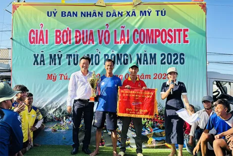 Sôi động Giải đua vỏ lãi đầu Xuân Bính Ngọ 2026 tại Mỹ Tú