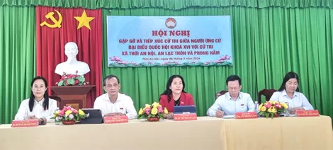 Những người ứng cử đại biểu Quốc hội khóa XVI tiếp xúc cử tri các xã Thới An Hội, An Lạc Thôn và Phong Nẫm