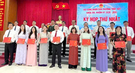 HĐND phường Thốt Nốt nhiệm kỳ 2026-2031 tổ chức kỳ họp thứ nhất