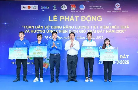 Cần Thơ phát động “Toàn dân sử dụng năng lượng tiết kiệm, hiệu quả và hưởng ứng Chiến dịch Giờ Trái đất 2026”