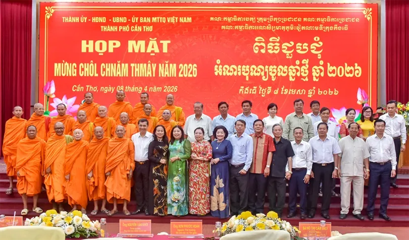 TP Cần Thơ long trọng tổ chức họp mặt mừng Tết Chôl Chnăm Thmây năm 2026