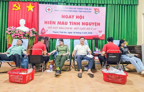 Ngày hội hiến máu tình nguyện ở Thạnh Thới An