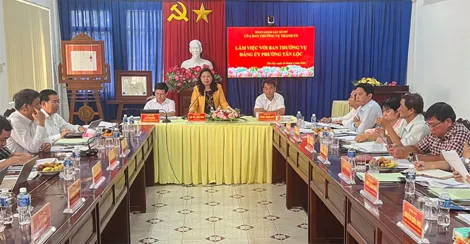 Đoàn Giám sát số 597 của Ban Thường vụ Thành ủy Cần Thơ làm việc với Đảng ủy phường Tân Lộc và phường Thuận Hưng