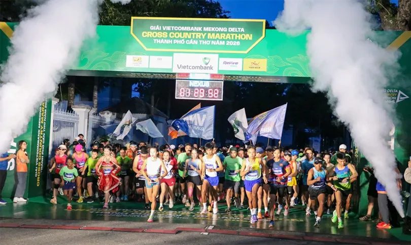 Hơn 5.000 vận động viên dự Vietcombank Mekong Delta Cross Country Marathon TP Cần Thơ 2026
