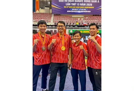 VĐV Cần Thơ giành 3 huy chương Giải Karate Đông Nam Á