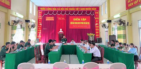 Kiểm tra công tác chuẩn bị diễn tập chiến đấu trong khu vực phòng thủ năm 2026 ở xã Đông Thuận