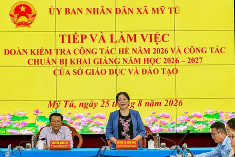 Kiểm tra công tác chuẩn bị khai giảng năm học mới tại xã Mỹ Tú